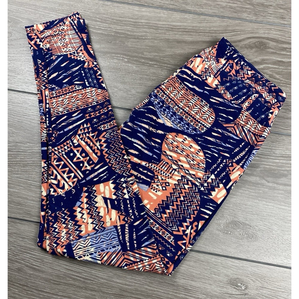 Lularoe Women's Pull On Boho Geometric Leggings Multicolor Tall & Curvy